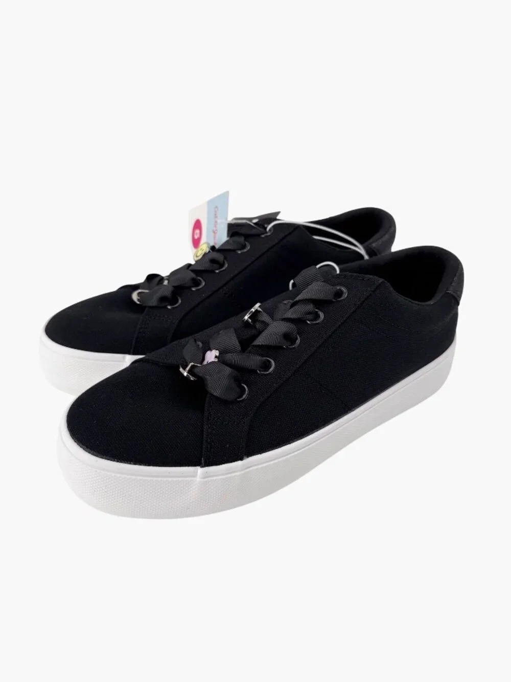 NEW Cat & Jack Kids' Wren Platform Charm Sneakers - Black - Size 5
